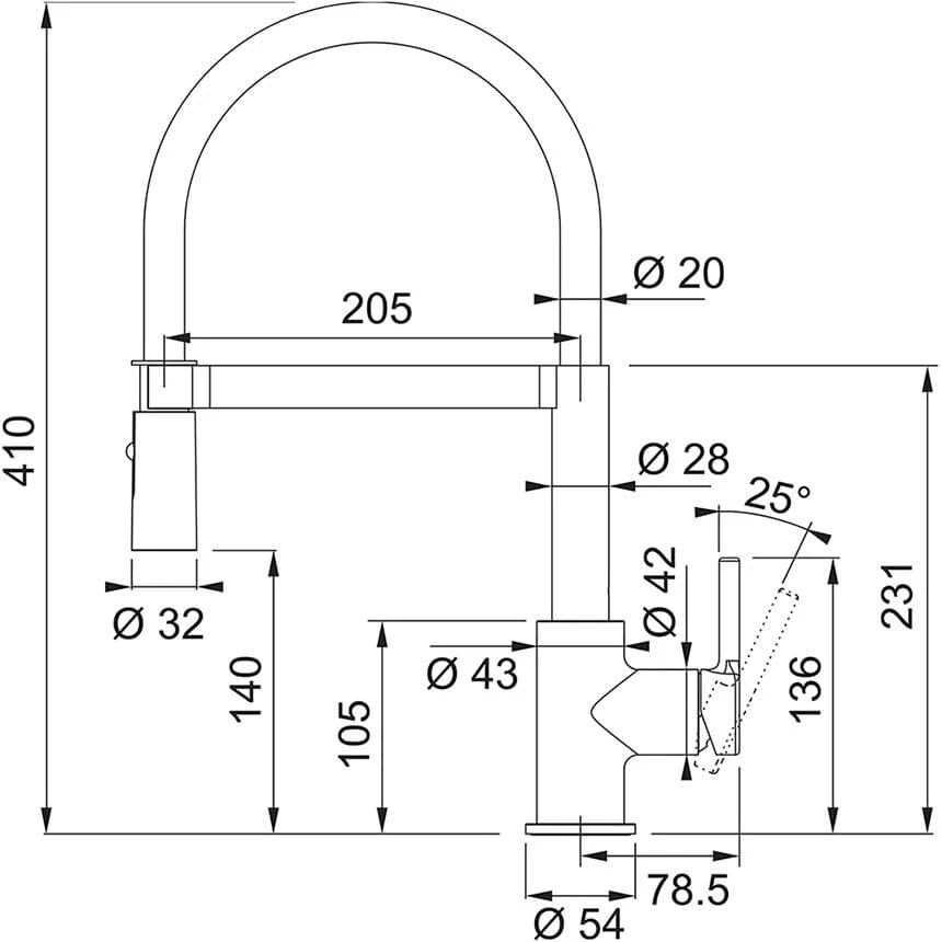 Смеситель FRANKE Хром + белый Lina Semi-pro