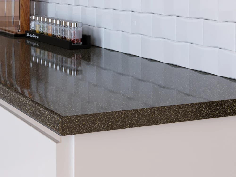 Столешница влагостойкая 38 мм КЕДР Галактика черная 3000х600х38*1U G018/1