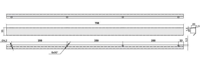 Ручка профиль MAKMART Черный матовый RT.01.0796.9005
