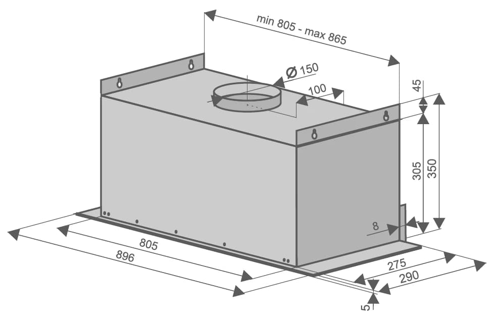 Вытяжка кухонная KONIGIN Слоновая кость Navi Ivory Glass 90