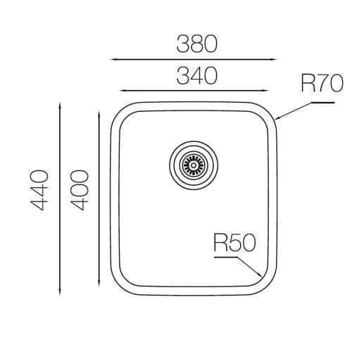 Мойка TOPZERO Нержавеющая сталь D340 GT8K