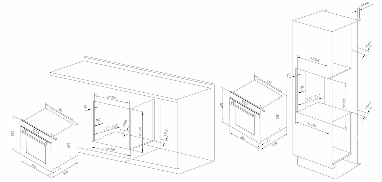 Духовой шкаф GRAUDE Черный BM 60.2 O