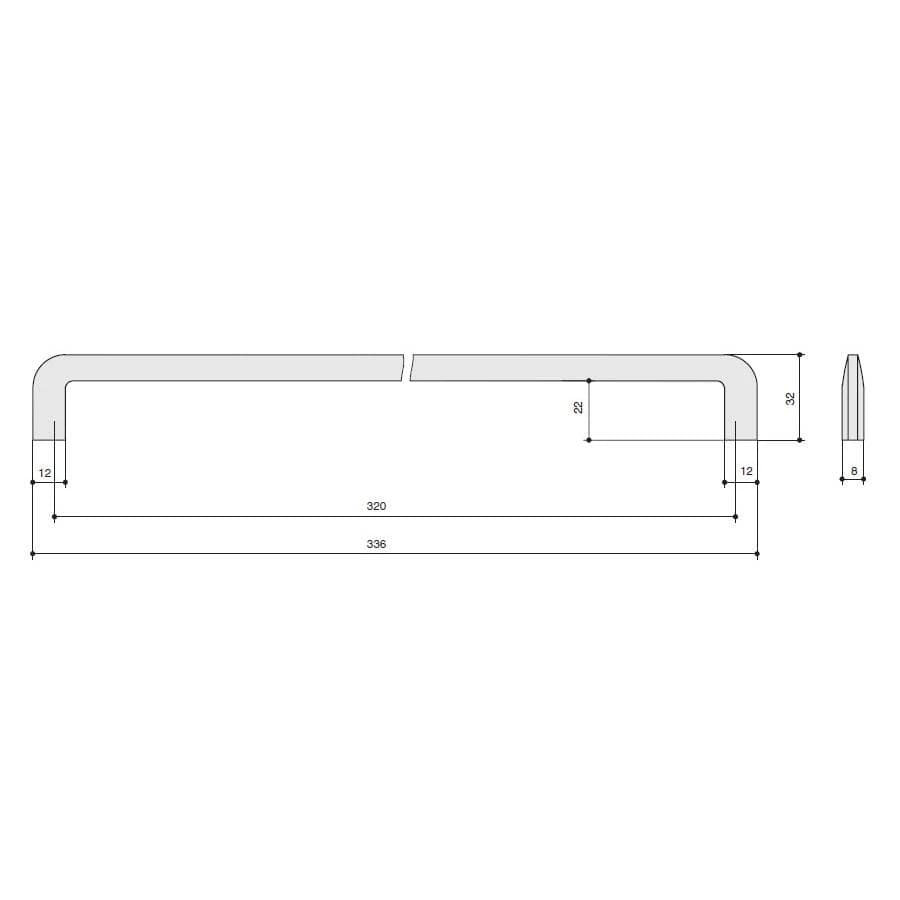 Ручка скоба MAKMART Черный матовый M2722.320.MB
