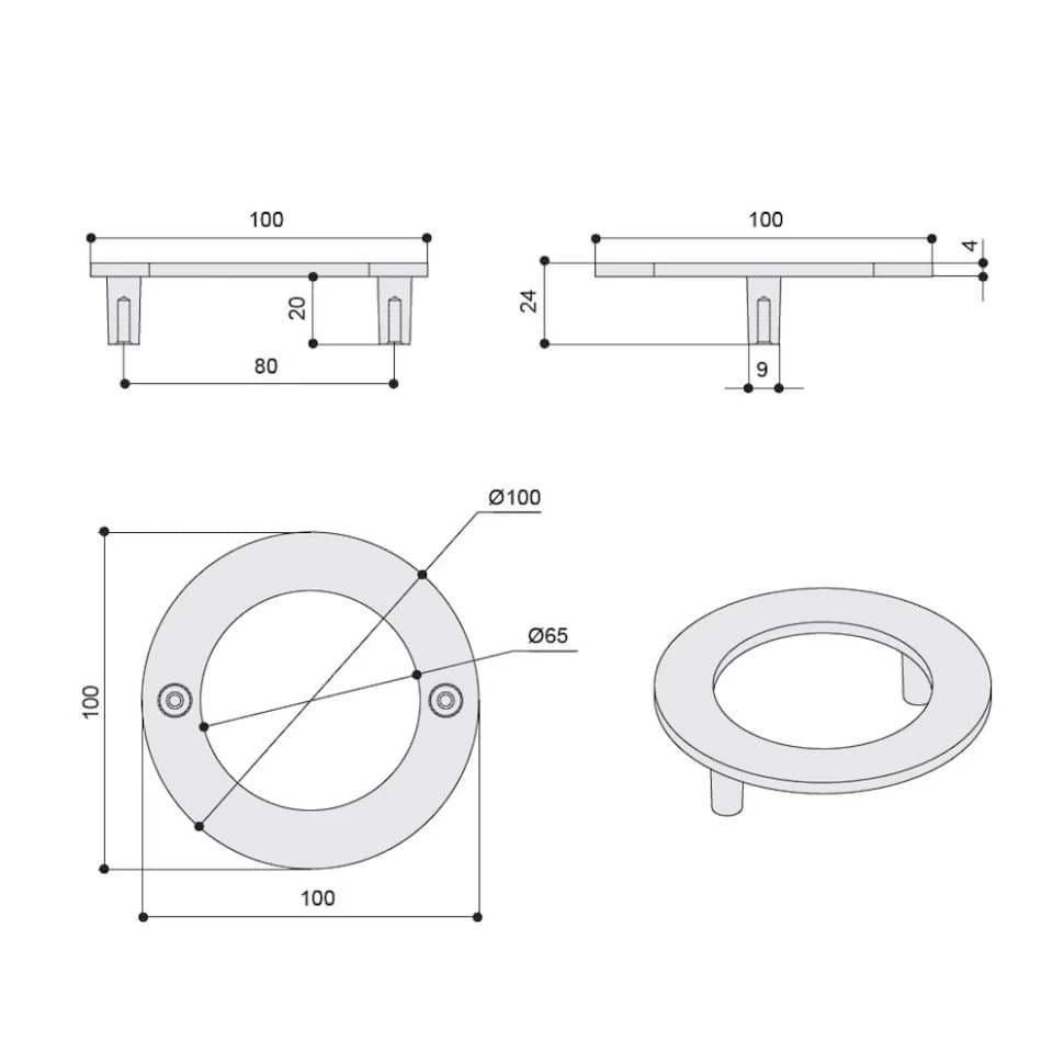 Ручка скоба MAKMART Латунь WMN.470X.080.M006C