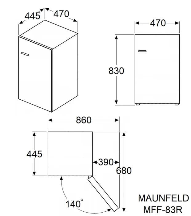 Холодильник отдельностоящий MAUNFELD Красный MFF83RR