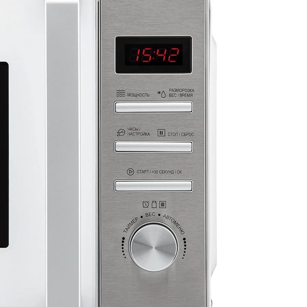 Микроволновая печь KRONA Нержавеющая сталь + белое стекло QUANTUM 44 WH/IX