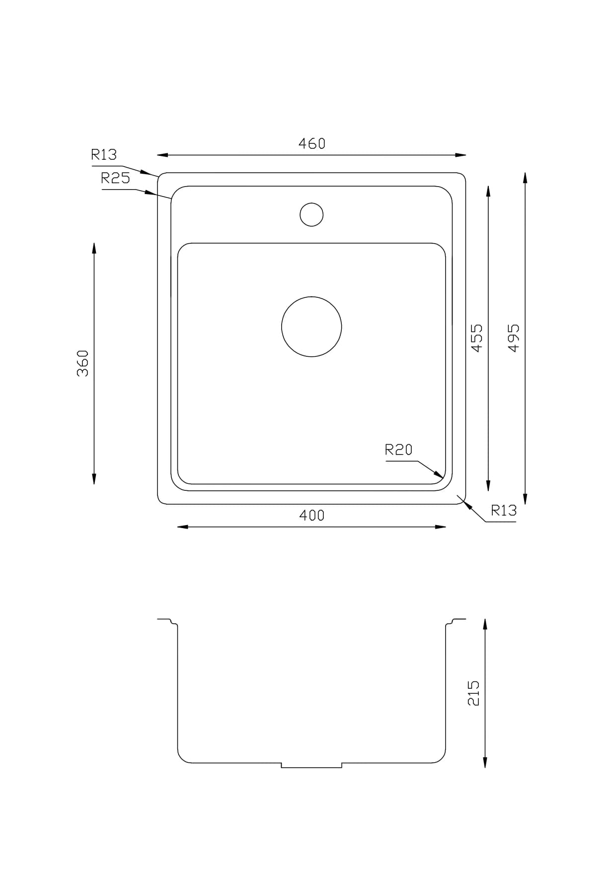 Мойка TOPZERO Нержавеющая сталь MM460.495 GT10K