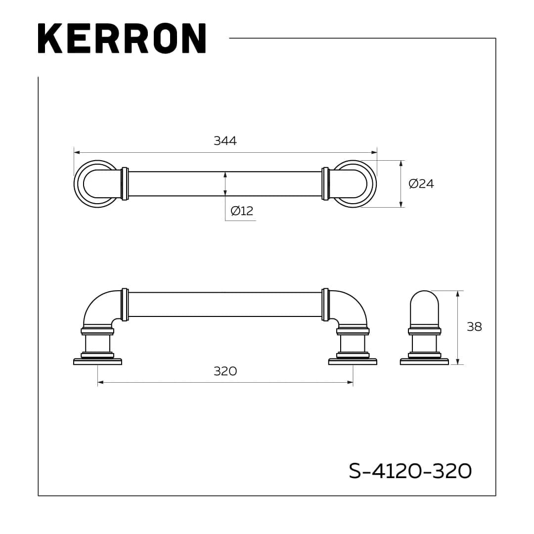 Ручка скоба KERRON Никель темный S-4120-320 BBLN
