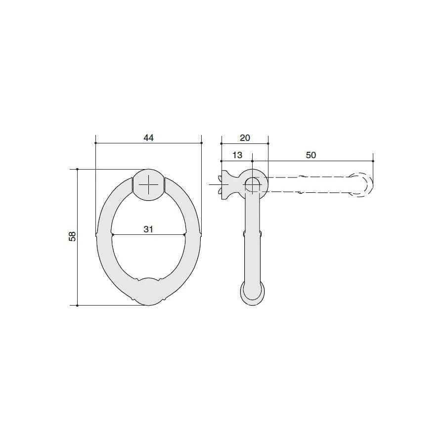 Ручка-серьга MAKMART Никель глянец SY3190 0045 PN-PN
