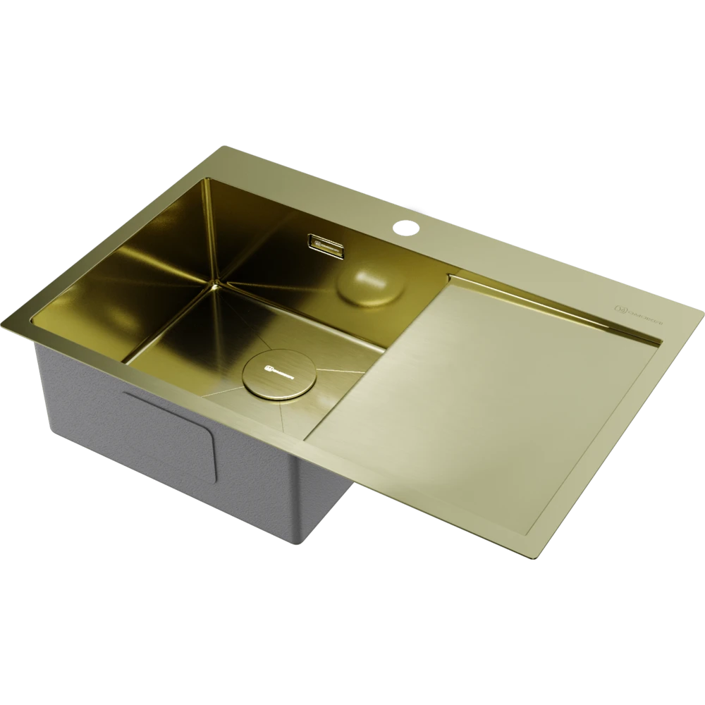Мойка OMOIKIRI Светлое золото Akisame 78-LG-L