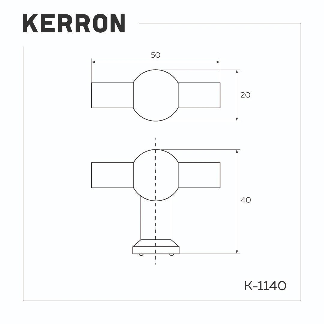 Ручка кнопка KERRON Черный матовый K-1140 BL