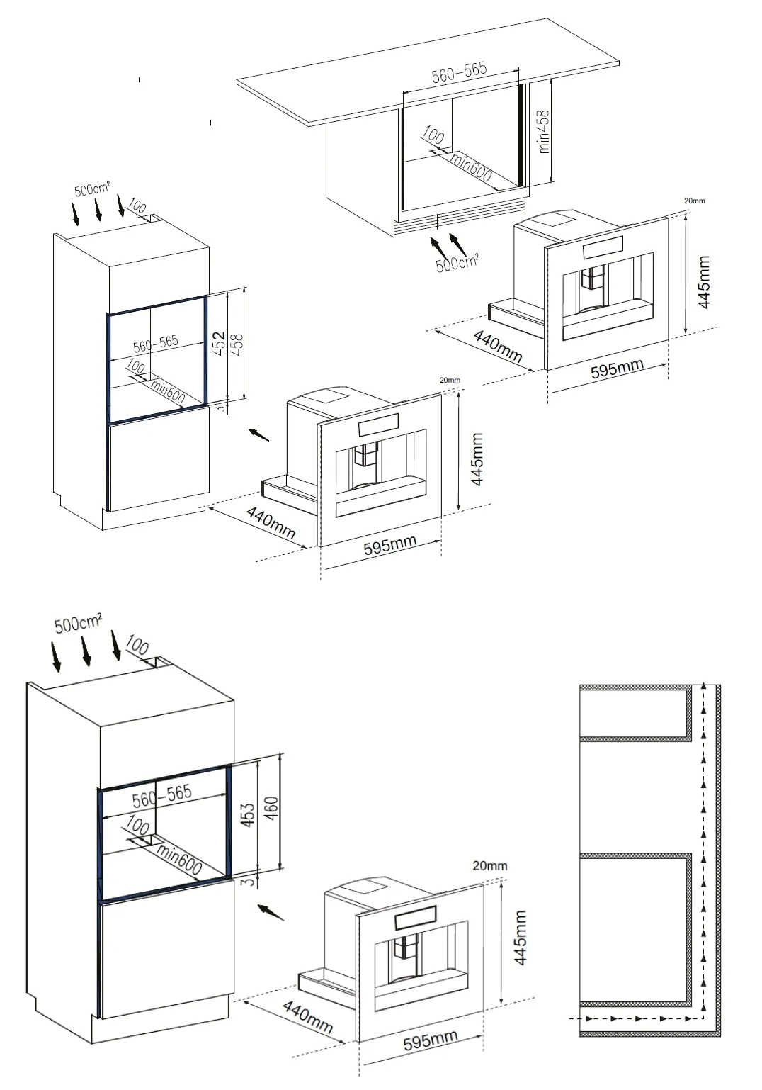 Кофемашина встраиваемая MEFERI Черный MCM6010BK COMFORT PLUS