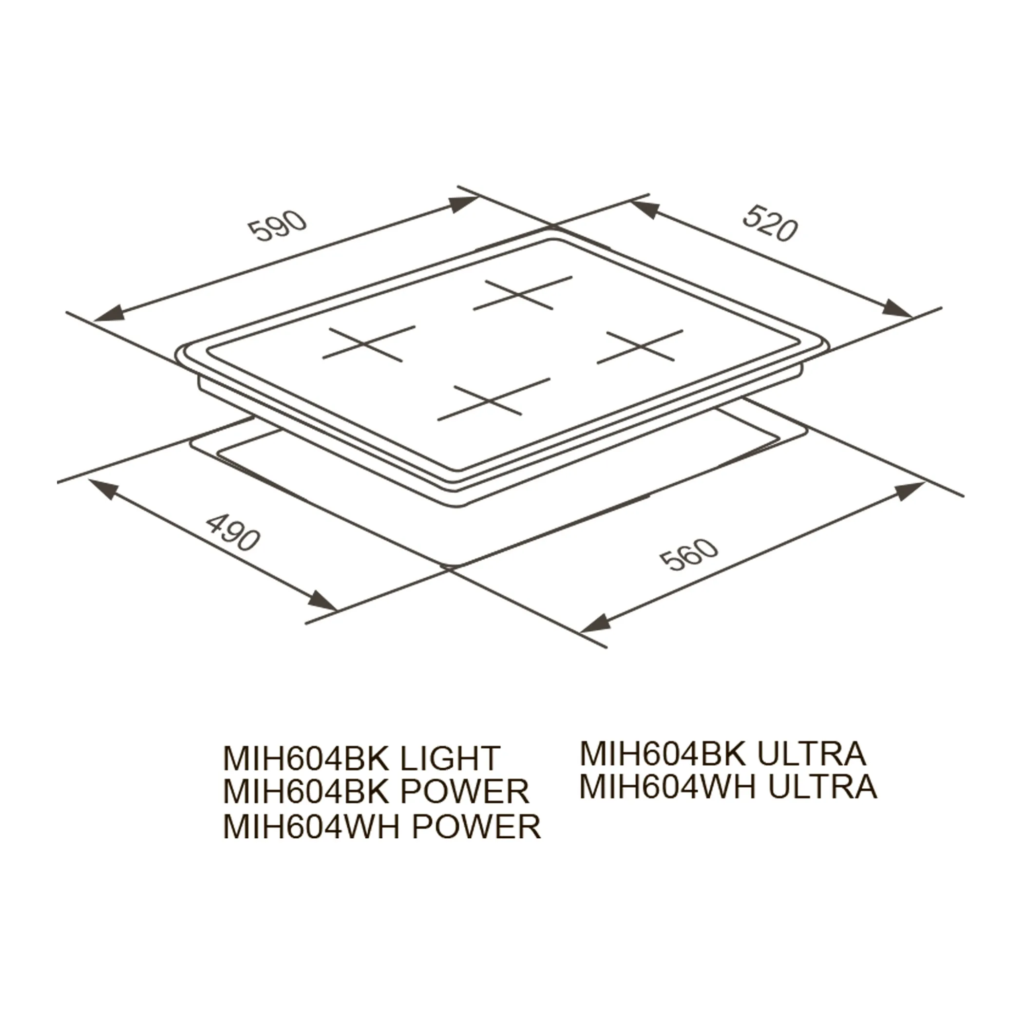 Варочная панель MEFERI Черный матовый MIH604BK MATT ULTRA