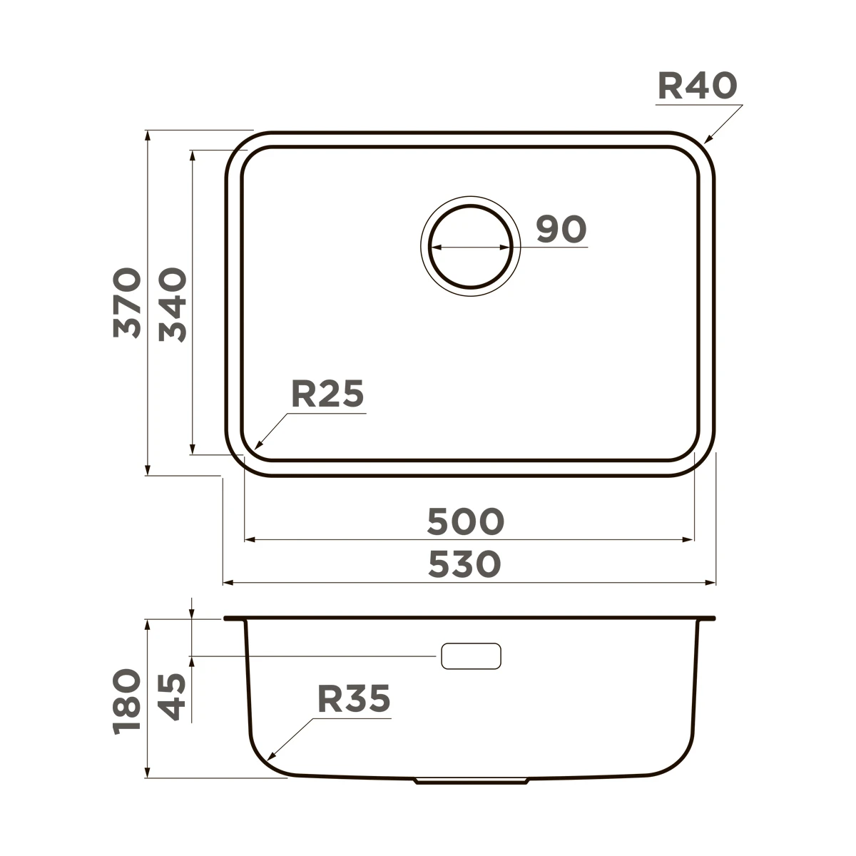 Мойка OMOIKIRI Нержавеющая сталь Omi 53-U/I-IN Ultra Mini