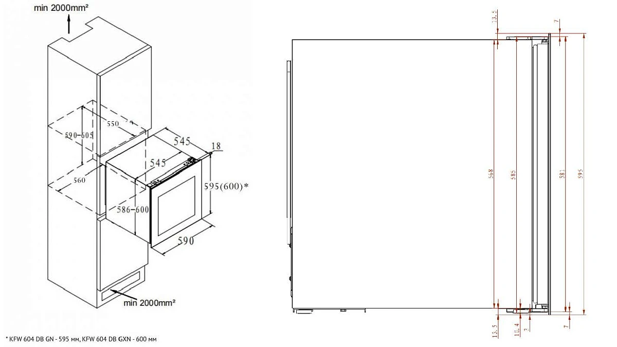 Винный шкаф KORTING Черное стекло KFW 604 DB GN