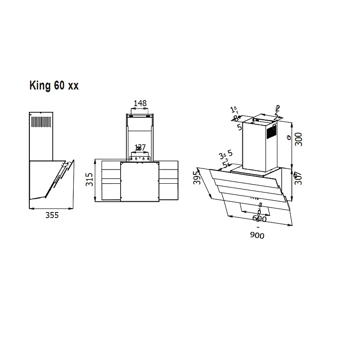 Вытяжка кухонная EVELUX Бежевый KING 60 IG