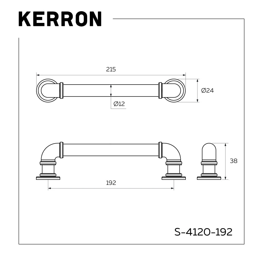 Ручка скоба KERRON Никель темный S-4120-192 BBLN
