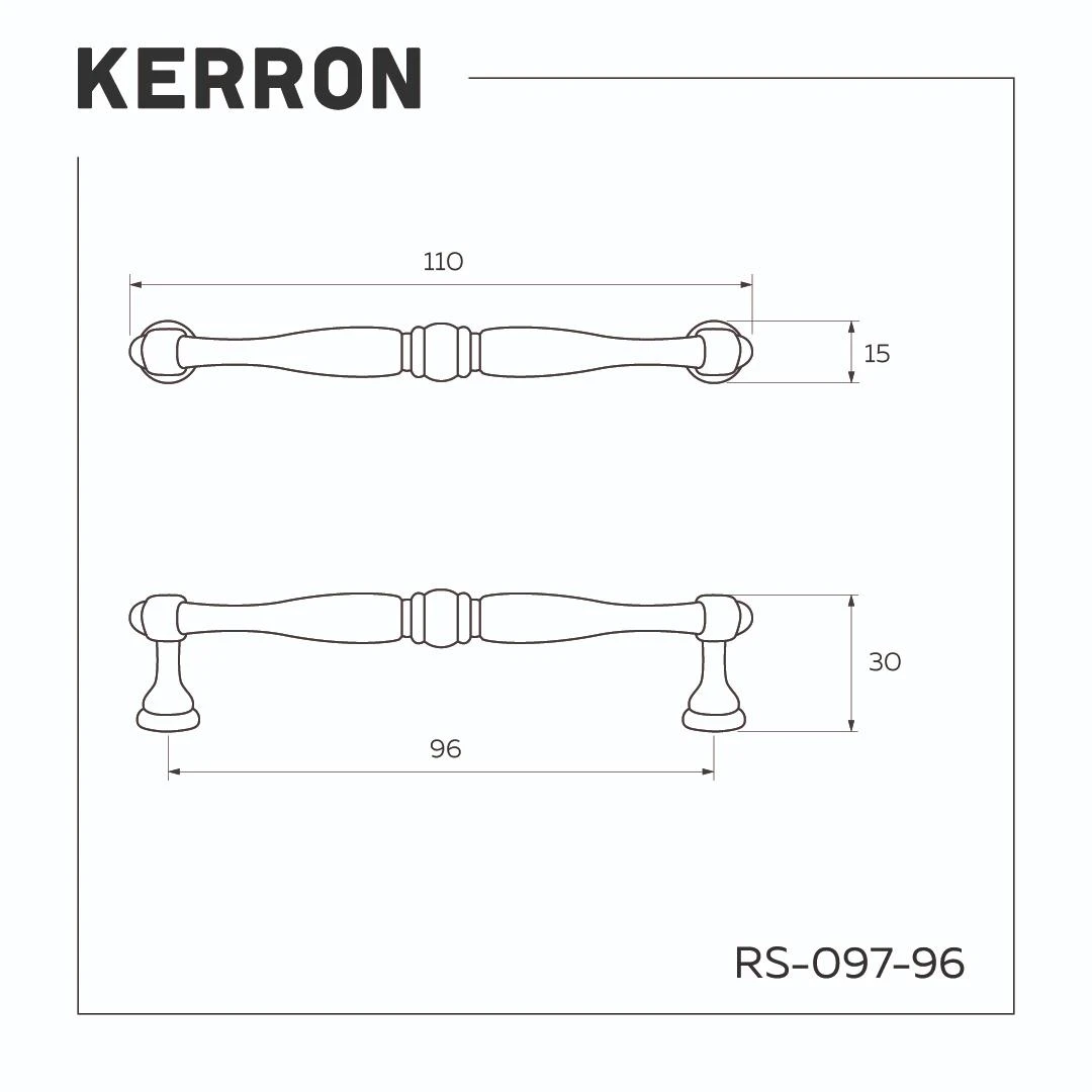 Ручка скоба KERRON Черненый старинный цинк RS-097-96 BAZ