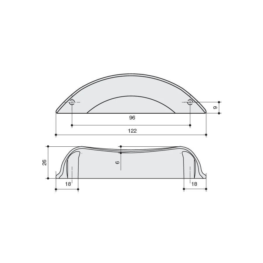 Ручка ракушка MAKMART Никель лакированный WMN.833X.096.M00F7