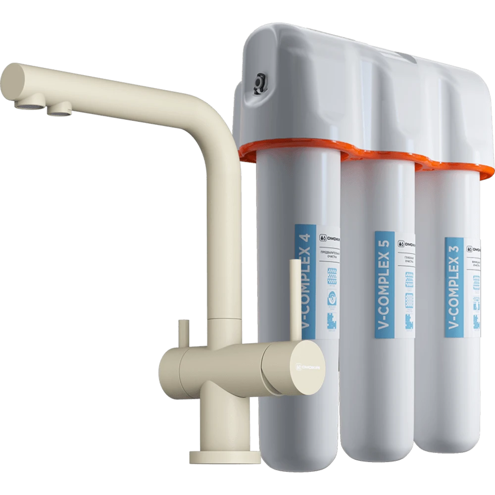 Комплект смеситель Nagano-P + Pure drop Lite OMOIKIRI Ваниль