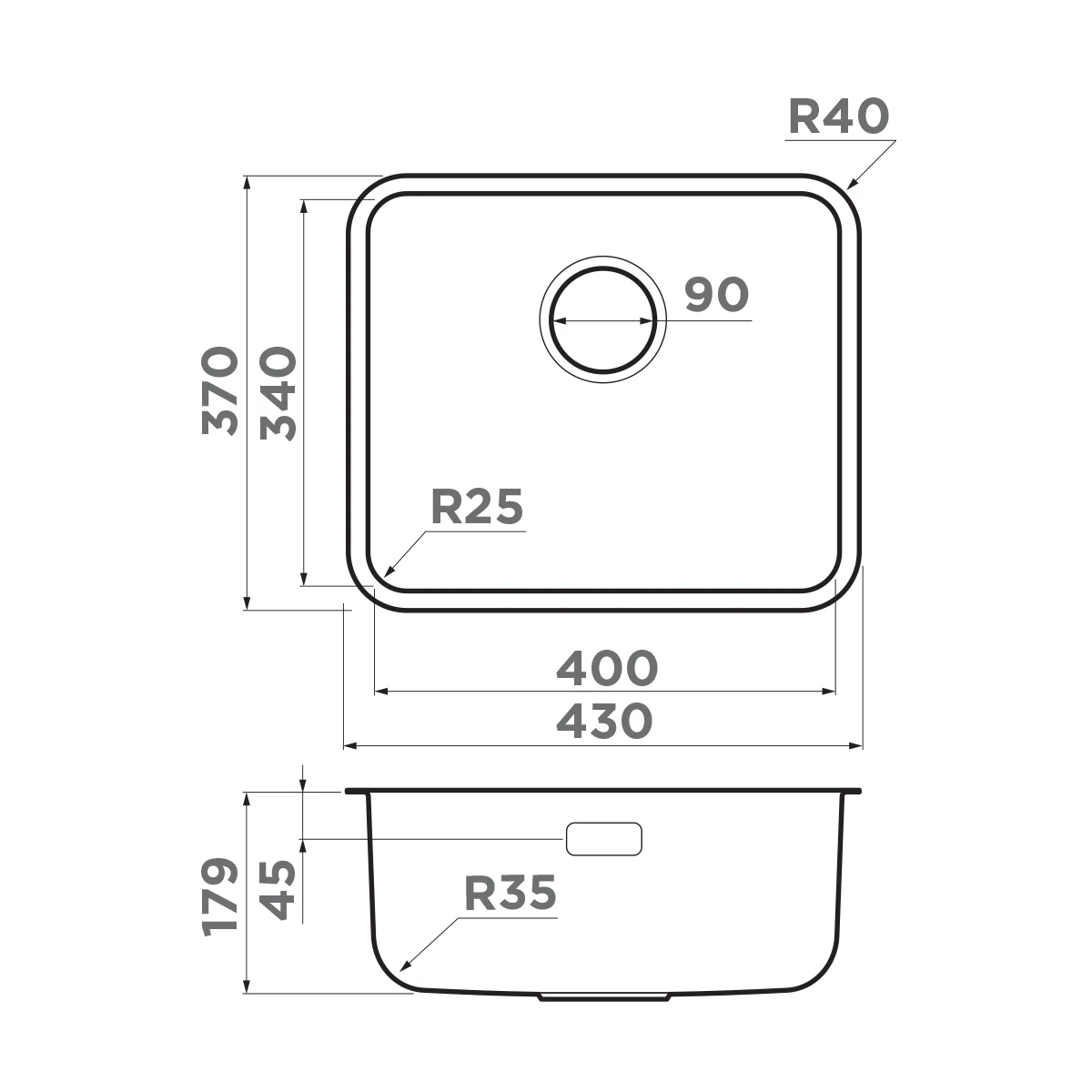 Мойка OMOIKIRI Графит Omi 43-U/I-GB Ultra Mini