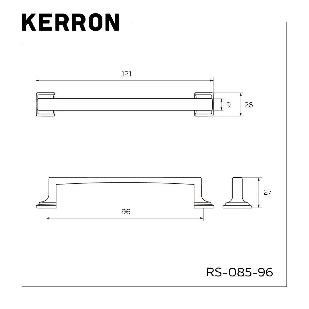 Ручка скоба KERRON Черненый старинный цинк RS-085-96 BAZ