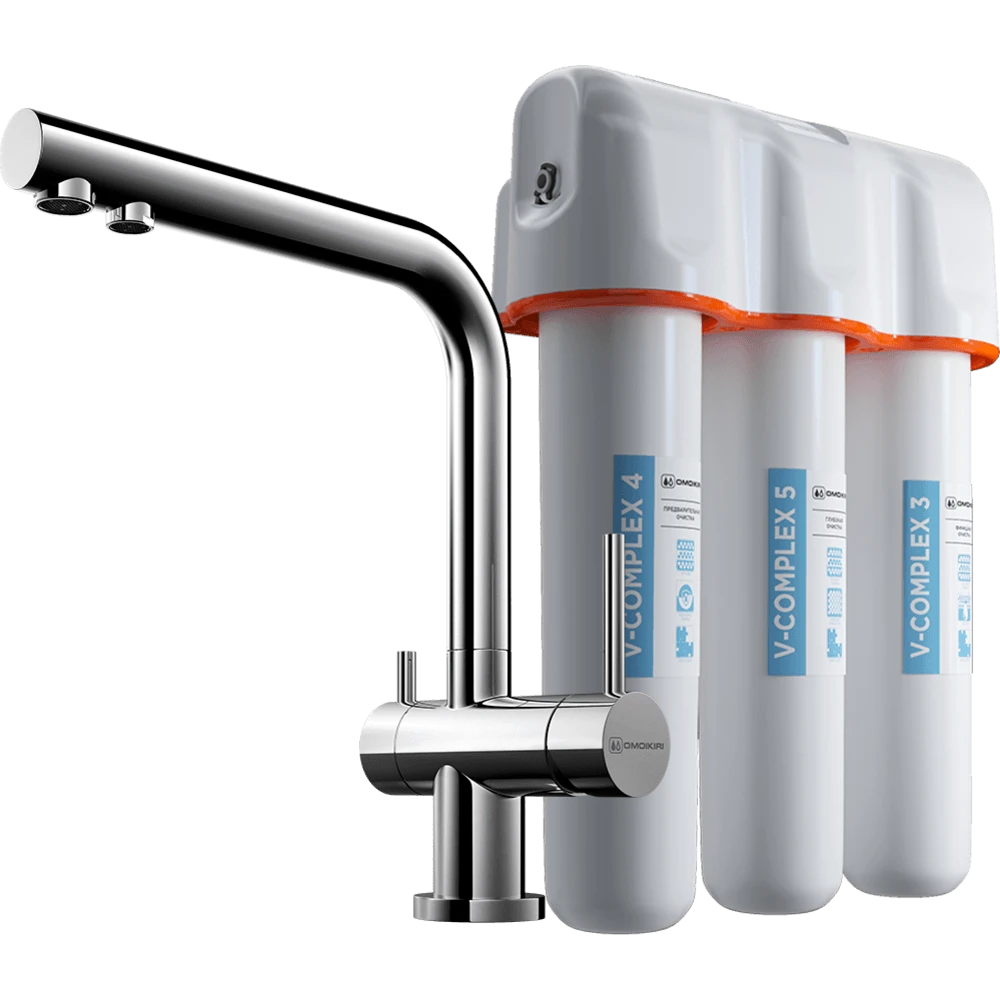 Комплект смеситель Nagano + Pure drop Lite OMOIKIRI Хром