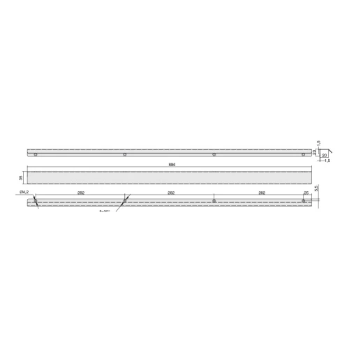 Ручка профиль MAKMART Белый матовый 846 мм RT.01.896.9016