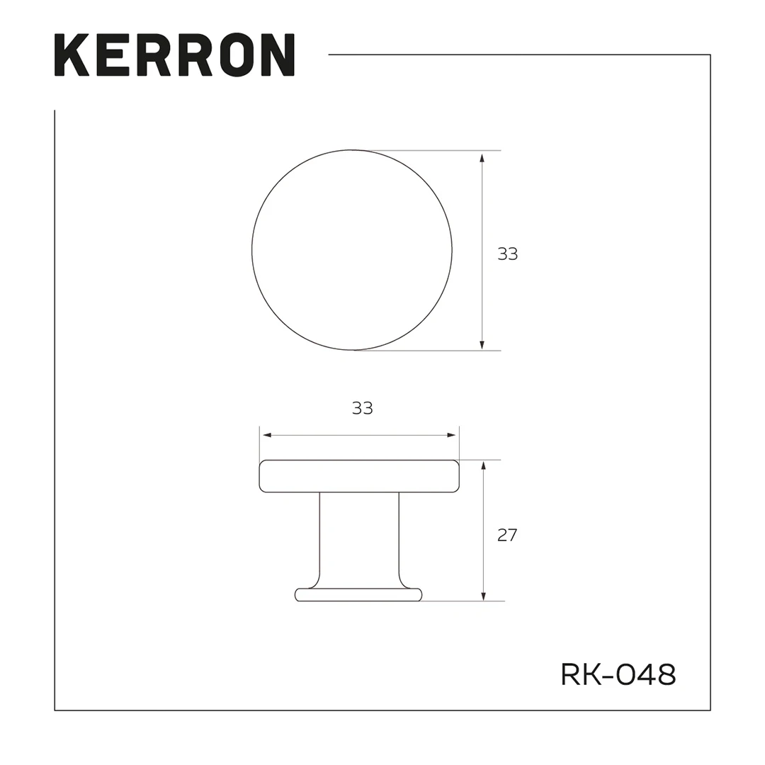 Ручка кнопка KERRON Античная медь RK-048 CA