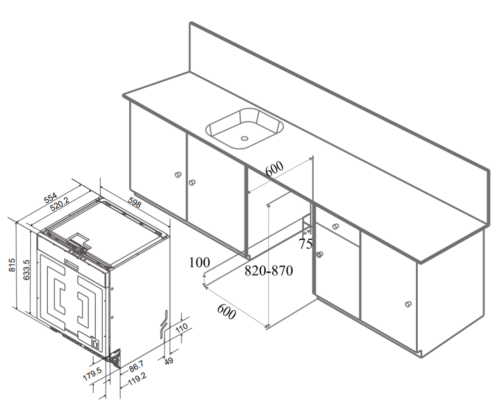 Посудомоечная машина MEFERI Серебристый MDW6083 POWER