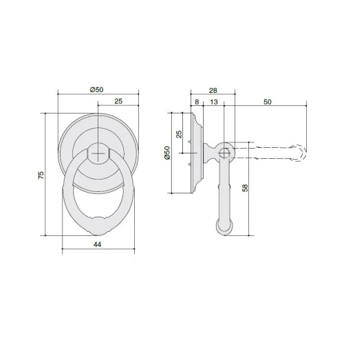 Ручка мебельная MAKMART Никель глянец SY3043 0050 PN