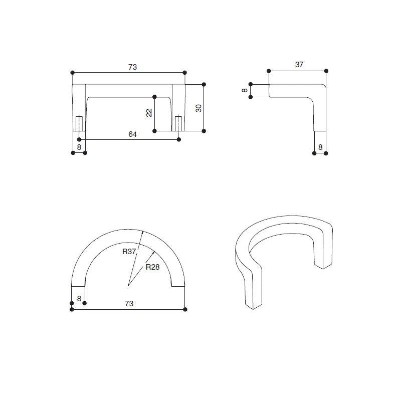 Ручка скоба MAKMART Золото шлифованное SY4701 0064 BB