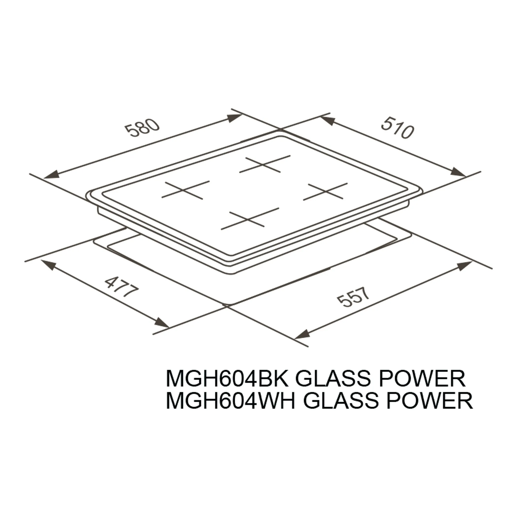 Варочная панель MEFERI Черный MGH604BK GLASS POWER