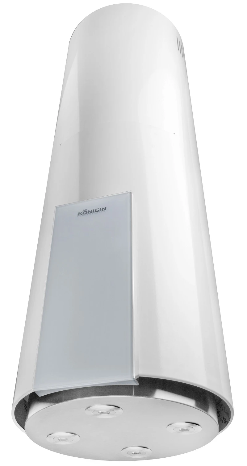 Вытяжка островная KONIGIN Белое стекло Equilibrium White Glass