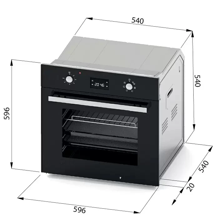 Духовой шкаф EVELUX Черный EO 640 PB