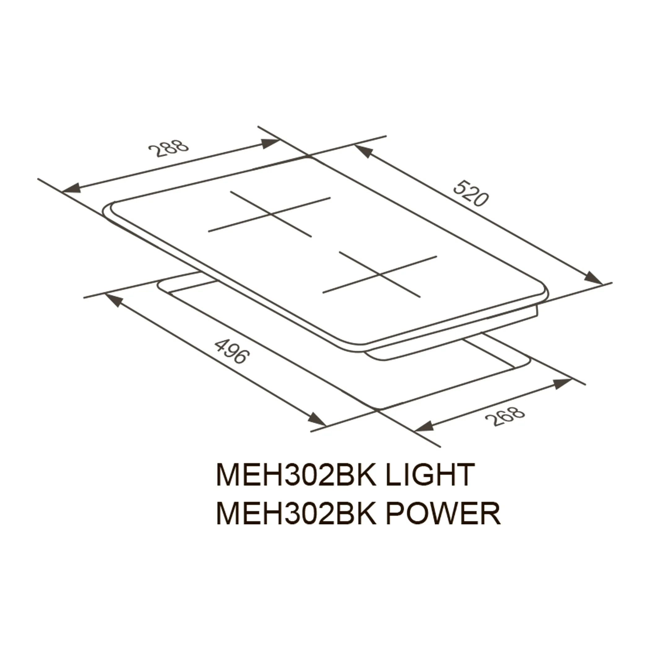 Варочная панель MEFERI Черный MEH302BK LIGHT
