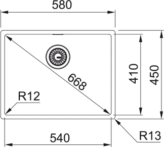Мойка FRANKE Нержавеющая сталь BXX 210-54