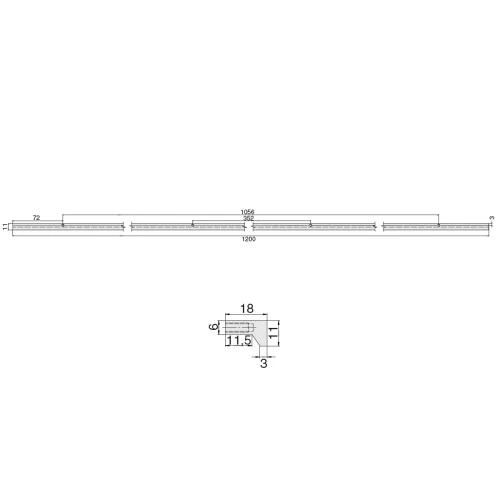 Ручка накладная MAKMART Черный матовый 352 мм M3051.1200.MB