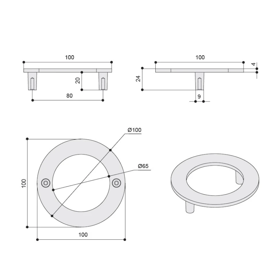 Ручка скоба MAKMART Латунь WMN.470X.080.M006C