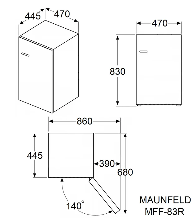 Холодильник отдельностоящий MAUNFELD Красный MFF83RR