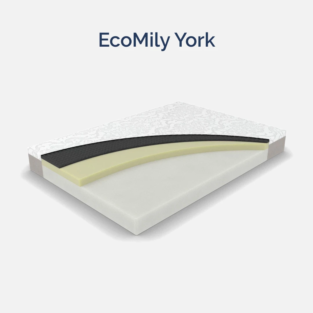 Матрас ортопедический двуспальный 1600х2000х180 мм ECOMILY Белый York