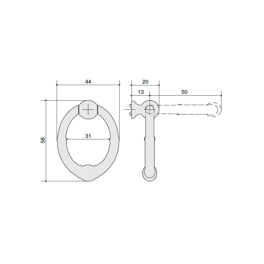 Ручка-серьга MAKMART Никель глянец SY3190 0045 PN-PN
