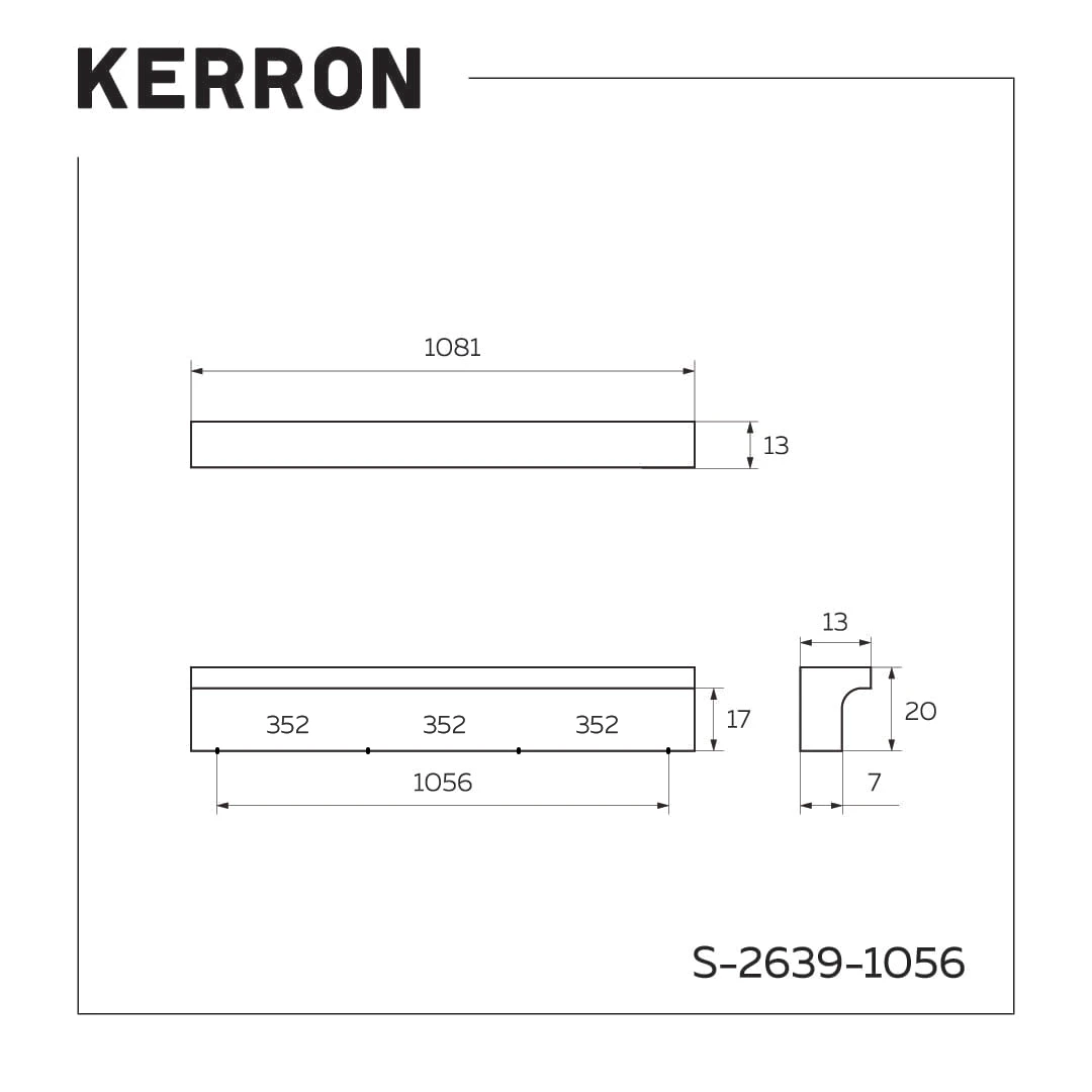 Ручка накладная KERRON Черный матовый S-2639-1056 BL