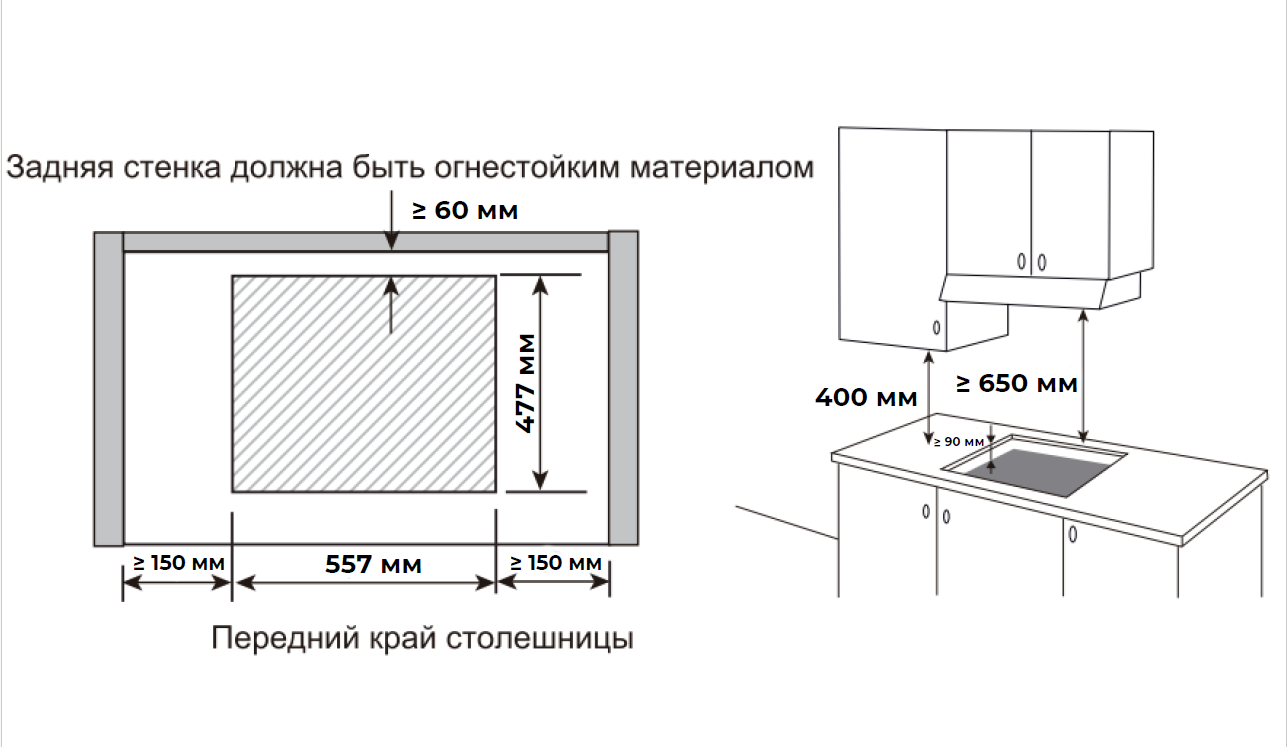 Варочная панель MEFERI Бежевый MGH604BG GLASS RETRO
